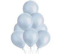 Metallic Light Blue Balloons 100 Pack, Large 12 Inch Thick Latex Biodegradable Helium Party Balloons for Birthday, Wedding, Baby Shower, Valentine's Day Events Decoration for Balloon Arch Garland