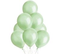 SHATCHI Metallic Light Green 10 Pack, Large 12 Inch Thick Latex Biodegradable Helium Party Birthday, Wedding, Baby Shower, Valentine's Day Events Decoration for Balloon Arch Garland, 10pcs
