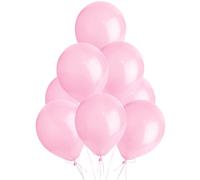 SHATCHI Metallic Light Pink 10 Pack, Large 12 Inch Thick Latex Biodegradable Helium Party Birthday, Wedding, Baby Shower, Valentine's Day Events Decoration for Balloon Arch Garland, 10pcs