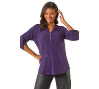 Metallic Linear Floral Stretch Shirt Roman Plum 10