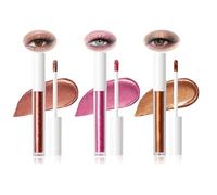 Metallic Liquid Eyeshadow Set In Maroon Pink Bronze - Long Lasting Waterproof Glitter Formula, Non Smudge Sparkling Shimmer For Sensitive Eyes Festival Party Makeup With Fine Tip Applicator, 3 Piece