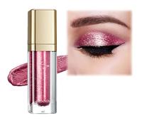 Metallic Liquid Glitter Eyeshadow - Long Lasting Waterproof Matte Shimmer - Highly Pigmented Sparkly Eye Shadow - Easy to Blend - with Eyeliner Pen - Glamorous Cherry Glitter（17#）