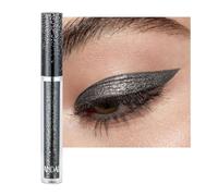 Metallic Liquid Glitter Eyeshadow Stick | Long-Lasting, Quick-Drying, Waterproof Shimmer Highlighter for Smokey & Sparkly Eyes | Beauty Cosmetics Eye Shadow Makeup for Women & Girls - Black