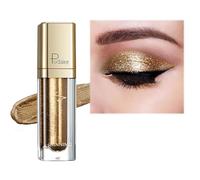 Metallic Liquid Glitter Eyeshadow - Waterproof Matte Shimmer for Long Wear - Highly Pigmented Sparkly Shadow - Blends Easily - Includes Eyeliner Pen - Gold Shade