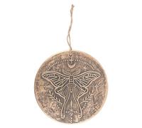 Metallic Luna Moth Terracotta Plaque with Celestial Details - Mystical, Ethereal Home Décor for Living Rooms, Bedrooms, or Meditation Spaces