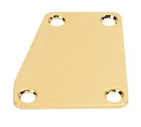 Metallic Lustre Electric Guitar Neckplate with Screw for Replacement, Firm Connection for Most Guitars and Basses, Practical and Useful (Gold)
