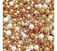 Metallic luxury Gold White Rose Gold Sprinkles mix blend cake cupcake cookie wedding hen party decoration cake topper edible bronze pearls balls 100s 1000s gold anniversary birthday decor LOVELY BUB