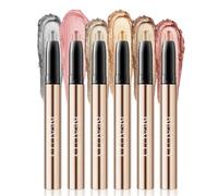 Metallic Magic Eyeshadow Pencil, Lasting Shimmer Eyeshadow Stick,Highly Pigmented Waterproof Eyeliner Pencil, Create Glitter Eye Contour Makeup,Perfect Gifts for Women Set A 01 to 06