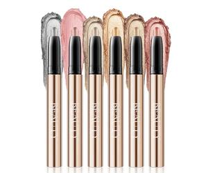 Metallic Magic Eyeshadow Pencil, Lasting Shimmer Eyeshadow Stick,Highly Pigmented Waterproof Eyeliner Pencil, Create Glitter Eye Contour Makeup,Perfect Gifts for Women Set A 01 to 06