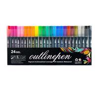 Metallic Marker Pen for Highlight, Double Line Outline Squiggles Metallic Glitter Pen for Drawing and Scribbling, Illuminate up on Magic Pen, Colored Markers, Highlighters, DIY Art, Birthday Gift