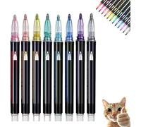 Metallic Marker Pen for Highlight, Double Line Outline Squiggles Metallic Glitter Pen for Drawing and Scribbling, Illuminate up on Magic Pen, Colored Markers, Highlighters, DIY Art, Birthday Gift