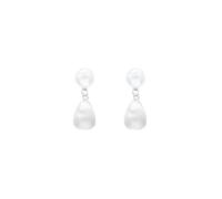 Metallic matte frosted brushed droplet-shaped earrings