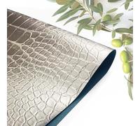 Metallic Mink Vegan Crocodile Leather from Olive Pomace, 100% Plant Based, Next-Gen Material with Multi Sizes, Vegan Leathers for Crafts - A5 Sample (14.8x21cm)