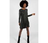 Metallic Mirror Swing Dress Blue Vanilla Gold M