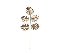 Metallic Monstera Artificial Leaf Spray x 60cm - Gold - Christmas Decoration