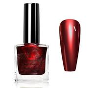 Metallic Nail Polish - Burgundy Red Nail Varnish Quick Dry - Long Lasting Chrome Nail Polish Chip Resistant - Breathable Natural Nail Varnish Vegan Non Toxic - No UV Light Needed Easy DIY at Home