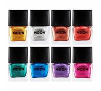 Metallic Nail Polish by Cosmic Moon - Set of 8 - Highly pigmented Nail Varnish - 10ml