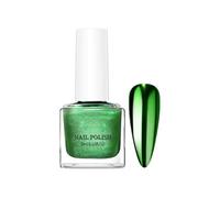 Metallic Nail Polish, Glossy Mirror Finish Chrome, Bronze Colors Nail Varnish Quick Dry, Magic Mirror Gel Effect for Nail Art, No UV Needed, Long Lasting for Women (Green)