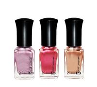 Metallic Nail Polish Set, Metal Mirror Nail Polish,3pcs Light Purple, Red, Gloden Chrome Nail Varnish Set,Matt Nude Color Glossy,Water-Based Long Lasting, Quick Drying, Weak Smell,6ml/pcs