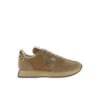 Metallic nylon and split leather trainers for women Victoria Cosmos Beige 40