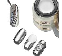 Metallic Painting Gel,holographic nail polish,Reflective Mirror Metal for Nails Art,Silver Painted Gel Nail Polish,3D Metal Mirror Effect Premium Salon Nail