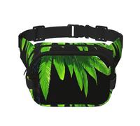 Metallic Palm Frond Printed multifunctional waist bag, unisex trendy messenger bag, travel sports storage bag