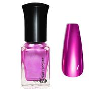 Metallic Pink Chrome Nail Polish, 6ml, Mirror Effect, Quick-Dry Formula - Chrome Metal Reflective Effect Nail Art Polish - Long Lasting & Quick Dry No Need UV Magic Mirror Nail Art for Women DIY Home