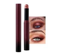 Metallic Pink Eyeshadow Pencil, Shimmer Rose Pink Eyeshadow Stick, Waterproof Highly Pigmented Buildable Eye Color Makeup Easy to Apply Brightener Pen, Gift for Women
