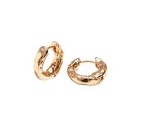 Metallic pleated round geometric ear studs with a touch of unique and high-end style for delicate earrings