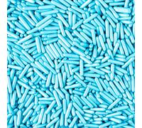 Metallic/Polished Rods - Cake or Cupcake Decoration Sprinkles (Baby Pearlescent Blue, 100g)