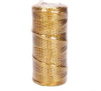 Metallic Polyester Cord Rope 1.5mm X 100m Gold Silver Red Rose Gold Bronze String For Wrapping Bows Jewelry Making Diy Crafts Decorative Ribbon Twine Supplies(Gold)