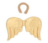 Metallic Quilted Angel Wings and Headband Gold one size