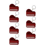 Metallic Red 7pcs Mini Handheld Electronic Keyboard Keychain Pendant Can Play Small Piano