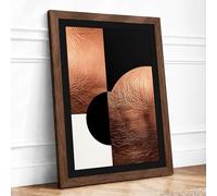 Metallic Ripples Minimalist Framed Wall Art Print A3 (42×29.7cm) Walnut, Wall Decor for Living Room, Bedroom, Office & Home, Ready to Hang, Art Gift