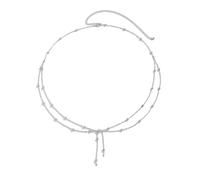 Metallic Round Bead Waist Chain Double-layer Thin Chain Tassel Body Chain Sexy Belly Button Chain for Women's Accessories, One Size, Copper clad iron chain, No Gemstone