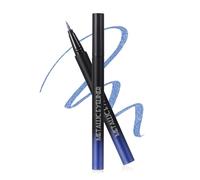 Metallic Shimmer Liquid Eyeliner Pen, Blue Glitter Waterproof Eyeliner, Long-Lasting Sparkling Eyeliner Colourful, Quick-Drying Eyeliner Ultra Fine Nib, Highly Pigmented Smudge-proof Eye Make-Up 09#