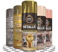 Metallic Shimmering Gold Paint 400Ml Brilliant Gloss Finish For Metal Wood Plastic Interior Exterior Surfaces 1751Pr