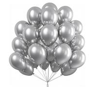 Metallic Silver Balloons 100 pcs 30CM Chrome Latex for Graduation New Year Wedding Baby Shower Bachelorette Anniversary Birthday Party Decorations