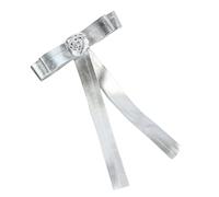 Metallic Silver Bows Elegant 2000s Side Clip Bows Hair Clip Metallic Rose Stylish Bows Bowknot Balletcore