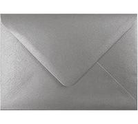 Metallic Silver Envelopes (100gsm) Perfect for Christmas Cards, Greeting Cards, Wedding Invitations, Gift vouchers, Crafts and More (28, C6 (114mm x 162mm))