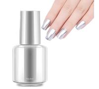 Metallic Silver Nail Polish, Metal Nail Polish Mirror Varnish, Quick Drying Metallic Effect Long Lasting Non-Peelable Magic Mirror No UV Needed