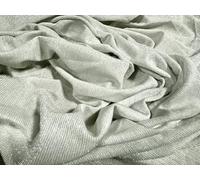 Metallic Single Jersey Fabric, per metre - Lurex Sparkle - Off White & Silver
