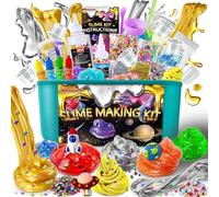 Metallic Slime Kit, Galaxy Glow in The Dark Slime Making Kit for Girls Boy