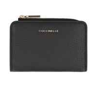 Metallic Soft Leather Wallet with Snap Closure - female - Coccinelle - Wallets & Cardholders - Black - ONE SIZE - Accessories ONE SIZE