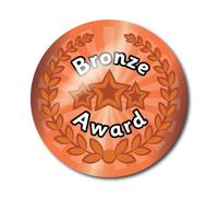 Metallic Star Award Stickers, Reward System, 150pcs on 5 A4 sheets, 32mm size. Teacher Stickers (Bronze)