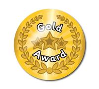 Metallic Star Award Stickers, Reward System, 150pcs on 5 A4 sheets, 32mm size. Teacher Stickers (Gold)