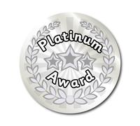 Metallic Star Award Stickers, Reward System, 150pcs on 5 A4 sheets, 32mm size. Teacher Stickers (Platinum)