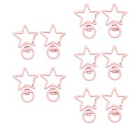 Metallic Star Clasp Set Wear Resistant Tiny Jewelry Findings for Accessories Keyring Decoration Supplies Multicolor Alloy Star Charm Keyring