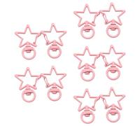 Metallic Star Clasp Set Wear Resistant Tiny Jewelry Findings for Accessories Keyring Decoration Supplies Colorful Star Keychain Lobster Clasp