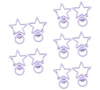 Metallic Star Clasp Set Wear Resistant Tiny Jewelry Findings for Accessories Keyring Decoration Supplies Colorful Star Keychain Lobster Clasp